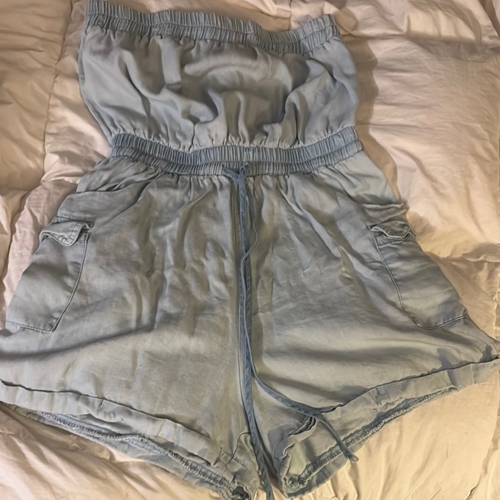 Light Blue Strapless Romper
